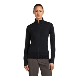 Icebreaker Merino Blend 300 RealFleece Descender LS Zip Womens Jacket - Black