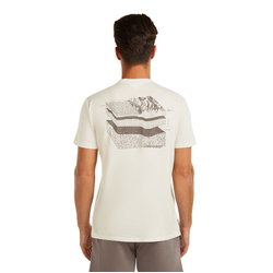 Icebreaker Merino 150 Tech Lite Mens Short Sleeve T-Shirt - Evolving Layers - Ecru Heather