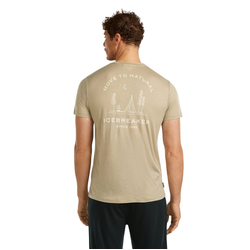 Icebreaker Merino 150 Tech Lite Short Sleeve Mens T-Shirt - Peaceful Pass - Flagstone