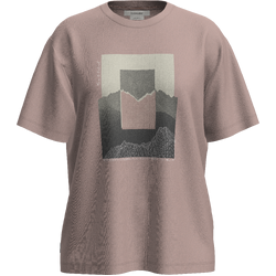Icebreaker Merino 150 Tech Lite Short Sleeve Relaxed Womens T-Shirt - Mountain Shift - Pink Quartz