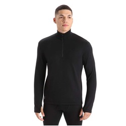 Icebreaker Original Mens Long Sleeve Merino Half Zip Top - Black