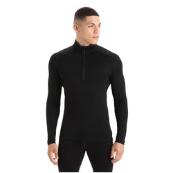 Icebreaker 260 Tech Mens Merino Long Sleeve Half Zip Thermal Top - Black
