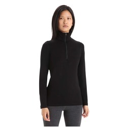 Icebreaker 260 Tech Womens Merino Long Sleeve Half Zip Thermal Top - Black