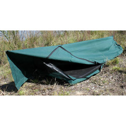 Burke and Wills Ironbark DOUBLE Deluxe Traditional Canvas Swag - PVC BASE