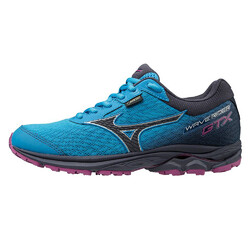 Mizuno Wave Rider GTX Womens Trail Running Shoes - M.Blue/Graphite/P.Wine