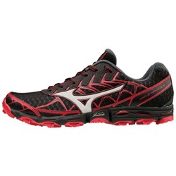 Mizuno Wave Hayate 4 Mens Trail Running Shoes - Black/Silver/Formula One