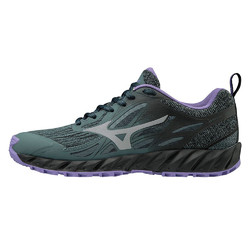 Mizuno Wave IBUKI Womens Trail Running Shoes- Stormy W/Silver/D.Purple