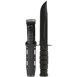 KA-BAR Fighting/Utility Knife w/ Straight Edge Hard Plastic Sheath - Black