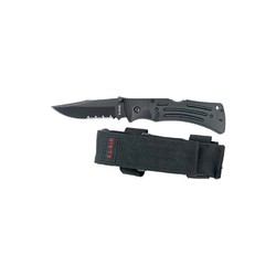 Ka-Bar Mule Folder Serrated Edge Knife With Black Polyester Sheath & Pocket Clip