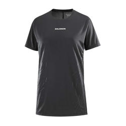 Salomon Sense Aero GFX Womens Short Sleeve T-Shirt - Deep Black/Black Beauty