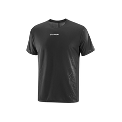 Salomon Sense Aero Graphic Mens Short Sleeve T-Shirt - Deep Black/Black Beauty