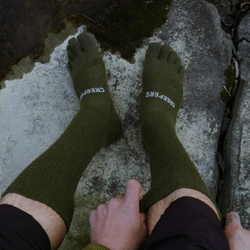 Creepers Unisex Merino Midweight Boot Toe Socks - Olive Drab