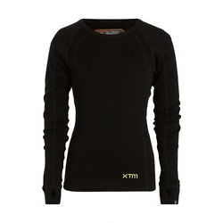 XTM Merino 230 Wool Kids Long Sleeve Thermal Baselayer Top - Black - 10