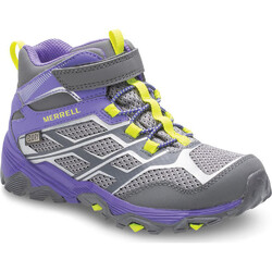 Merrell Big Kid's Moab FST Mid A/C Waterproof Girls Hiking Boots - Grey/Purple