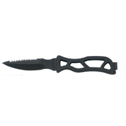Maserin Mako Line 11cm Diving Knife - Black S/S Knife Blade with Black Handle