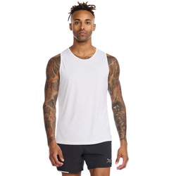 2XU Aero Mens Running Tank - White/Silver Reflective