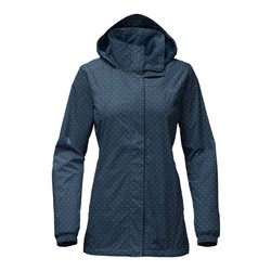 The North Face Womens Resolve Parka Waterproof Jacket - Blue Wing Teal Triangle Dot Print