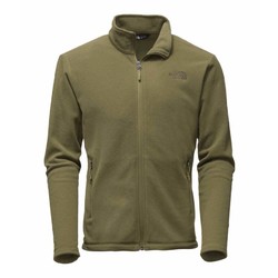 The North Face Mens Texture Cap Rock Full Zip Fleece Jacket - Burnt Olive Green Texture