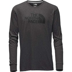 The North Face Mens LS Half Dome Tee Shirt - TNF Dark Grey Heather/TNF Black