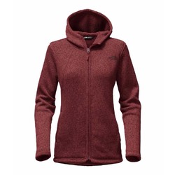 The North Face Womens Crescent FZ Hood Fleece - Barolo Red Heather