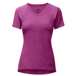 The North Face Womens Reactor V-Neck Short Sleeve Shirt - Wild Aster Purple Heather