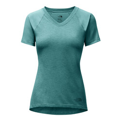 The North Face Womens Reactor V-Neck Short Sleeve Shirt - Bristol Blue