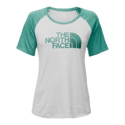 The North Face Womens Short Sleeve Bball - TNF White Heather/Bristol Blue Heather