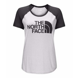 The North Face Half Dome Baseball Womens Tee - Tnflghtgryhtr/Tnfdkgryhtr