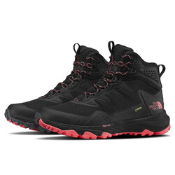 The North Face Ultra Fastpack III Mid GTX Womens Hiking Shoes - TNF Black/Fiery Coral