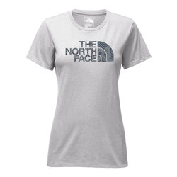 The North Face Womens Short Sleeve Half Dome Crew - Tnf Light Grey Heather/Blue Wing Teal Bnd Print