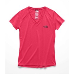 The North Face Short Sleeve Reaxion V-Neck Womens Tee - Atom Pnk/Rumba R