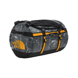 The North Face 50L Base Camp Duffel Bag - S - Anthracite Grey Conrad Topo Print/Summit Gold