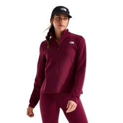 The North Face Glacier 1/4 Zip Womens Fleece Jacket - Burgundy Crush