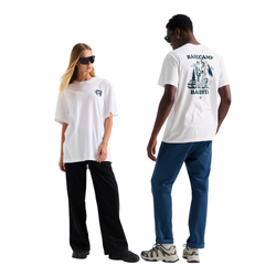 The North Face Basecamp Barista Relaxed Short Sleeve Unisex Tee - TNF White/Pacific Teal