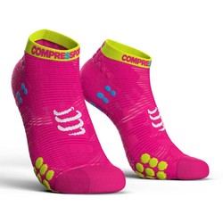 Compressport Racing Socks V3.0 Run Lo - Fluro Pink
