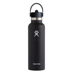 Hydro Flask Standard Flex Straw Cap Water Bottle - 621ml - Black