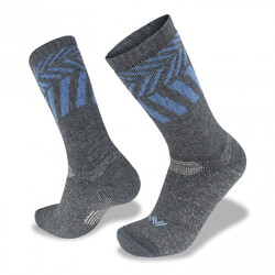 Wilderness Wear Overland Hiker Mens Merino Socks - Charcoal/Nautique