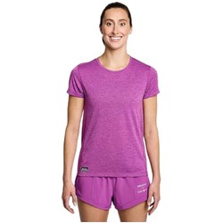 Saucony Stopwatch Short Sleeve Womens Running T-Shirt - Orchid Heather