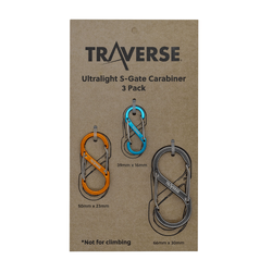 Traverse Accessory S-Biner - 3 pack - Teal/Yellow/Grey