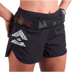 T8 Sherpa V2 Womens Running Shorts - Black/Silver - Black