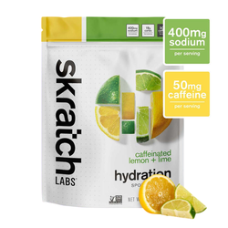 Skratch Labs Sport Hydration Electrolyte Drink Mix - Resealable Bag - Lemon Lime with Caffeine