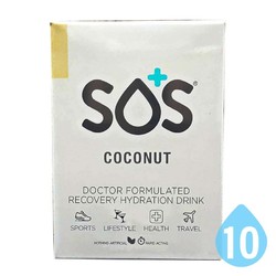 SOS Rehydrate Electrolyte Sports Drink - Coconut - 10 Pack