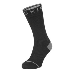 Sealskinz Briston Waterproof All Weather Mid Length Sock with Hydrostop - Black/Grey