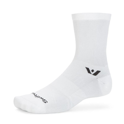 Swiftwick Aspire Unisex Mid Crew Running Socks - Circuit White