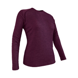 Wilderness Wear Merinofusion 190 Women's Long Sleeve Crew - Fusion Merlot