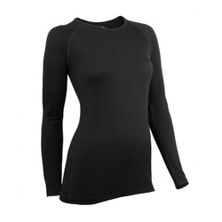 Wilderness Wear Merino Mid 195 Women's Long Sleeve Crew - Black