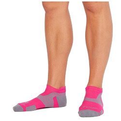 2XU Vectr Light Cushion No Show Compression Socks - Magenta/Light Grey