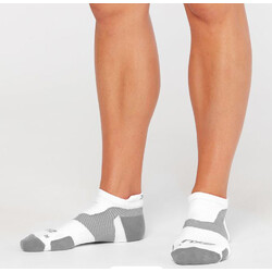 2XU Vectr Light Cushion No Show Compression Socks - White/Grey