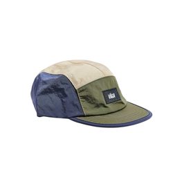 Vaga Pacer 5 Panel Unisex Running Cap - Navy Blue/Utility Green/Taupe