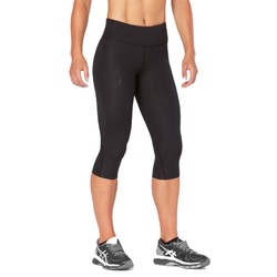 2XU Womens Mid-Rise Compression 3/4 Tights - Black/Dotted Black Logo